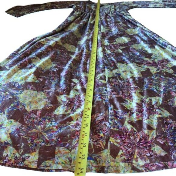 Vintage 70s maxi metallic dress with great print - Picture 9 of 12